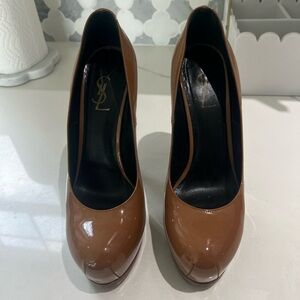 Yves Saint Laurent Women's Tan Tribute Heels